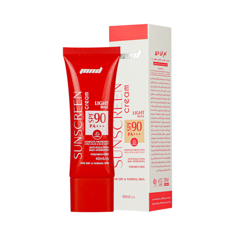 کرم ضد آفتاب با SPF 90 (بژ روشن) مناسب پوست خشک و معمولی